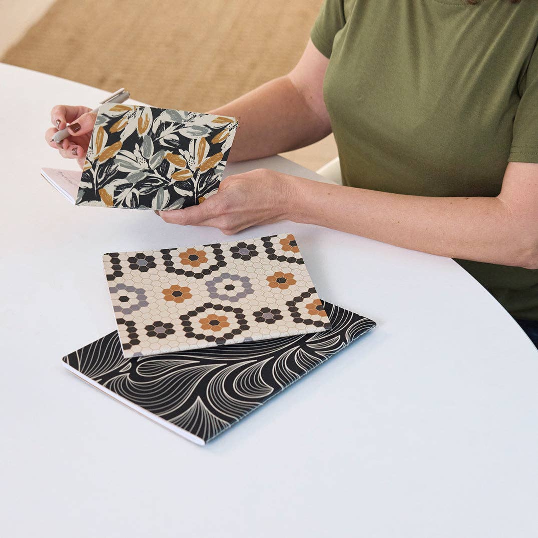Werkshoppe's Leaf Tiles Stitched Notebook Set