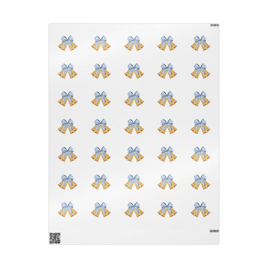 Blue Chinoiserie Bow & Bell Gift Wrapping Paper