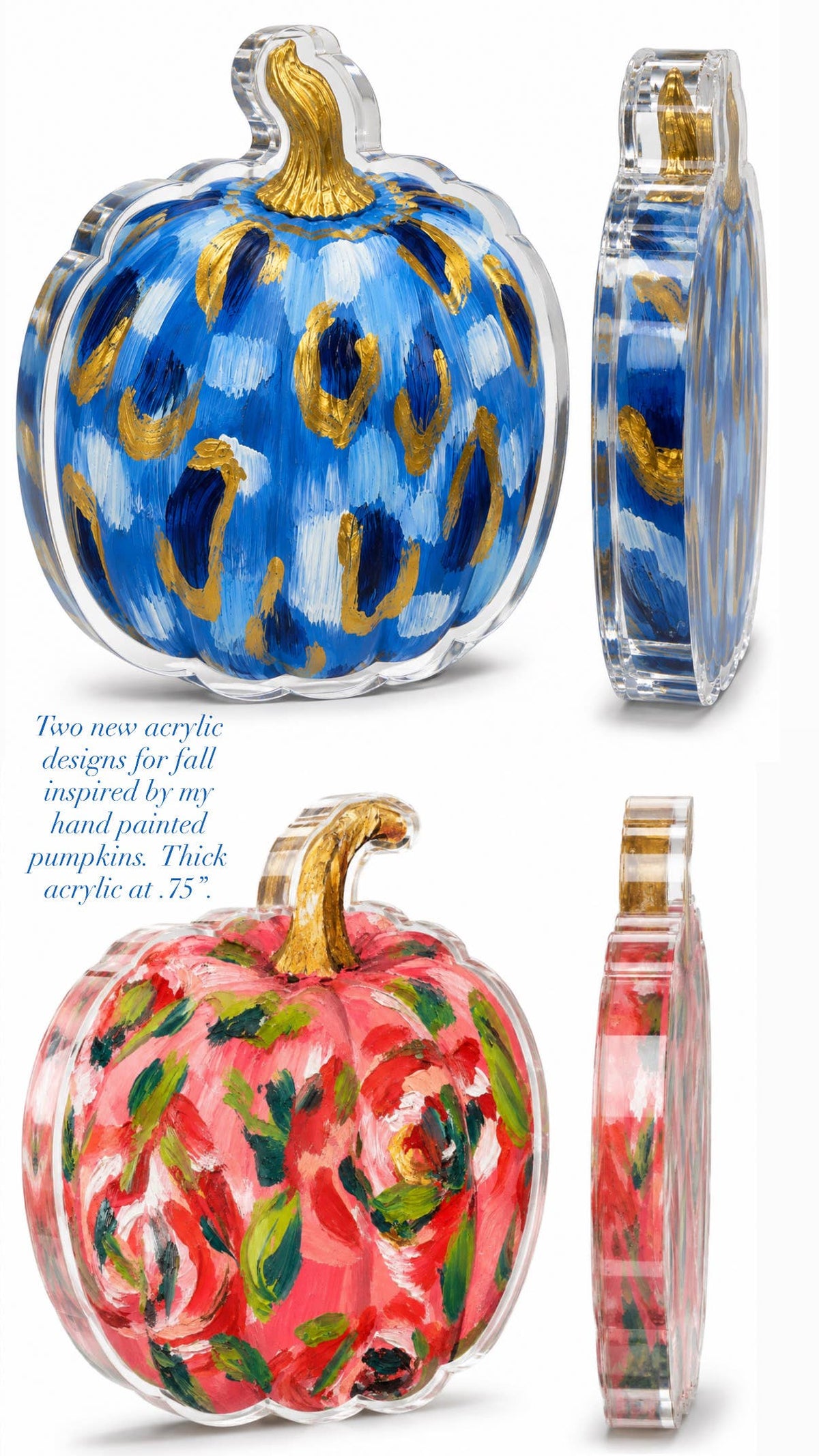Mid Mod Designer Pumpkin Series Thick Acrylic Cut-Outs