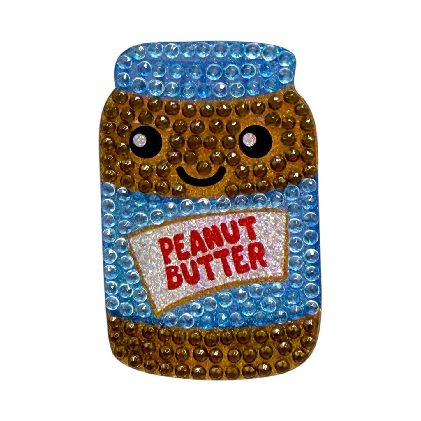 StickerBeans Peanut Butter Jar Rhinestone Sticker 2" Cut to Shape