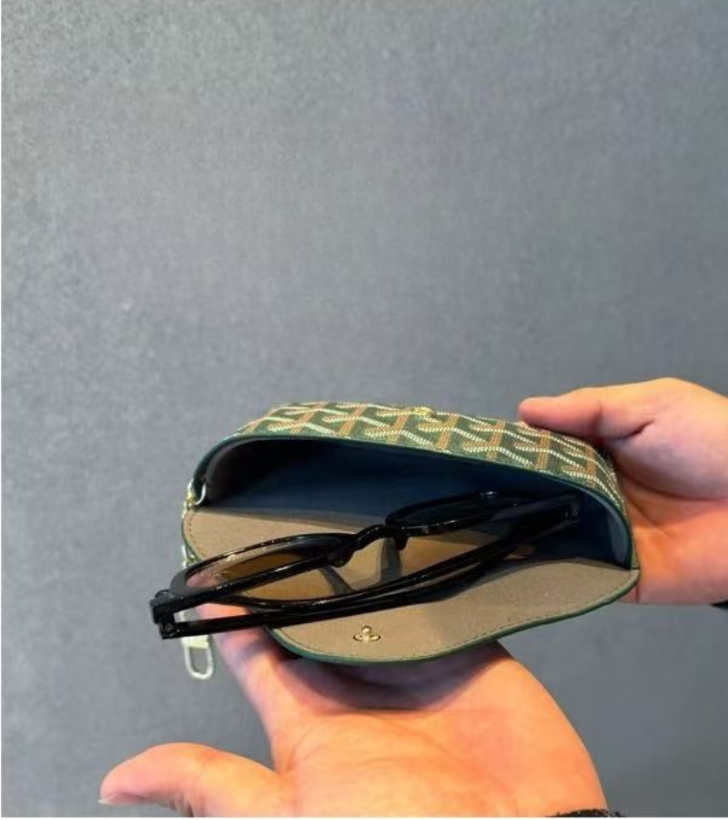 Ode to Goyard - Travel-Friendly Glasses Case with Keychain Clip
