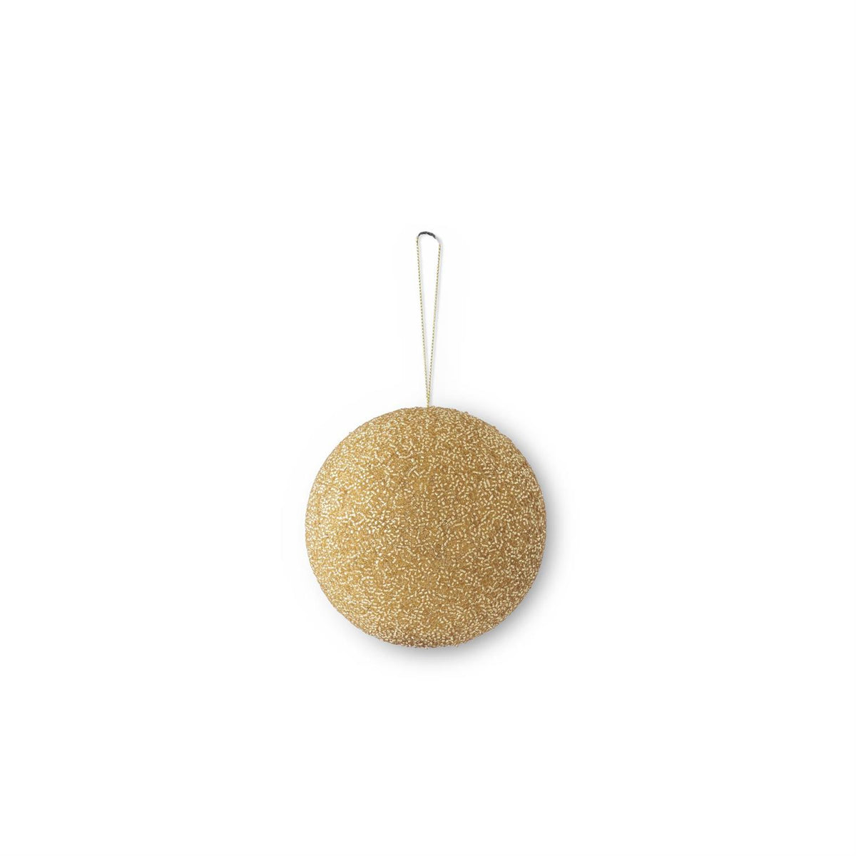 K&K Interiors Gold Seed Bead Round Ornament, 4.75"