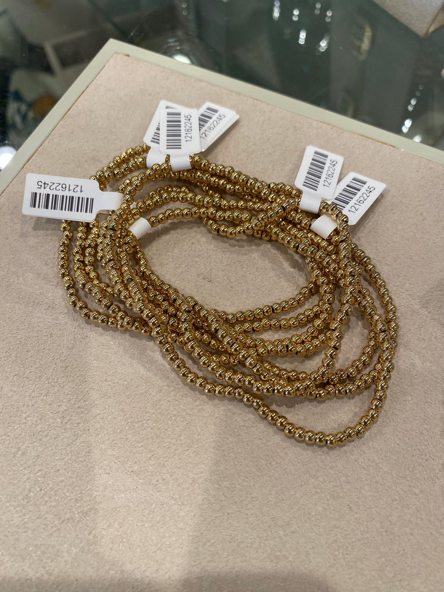 3mm Gold Beaded Stack Bracelet