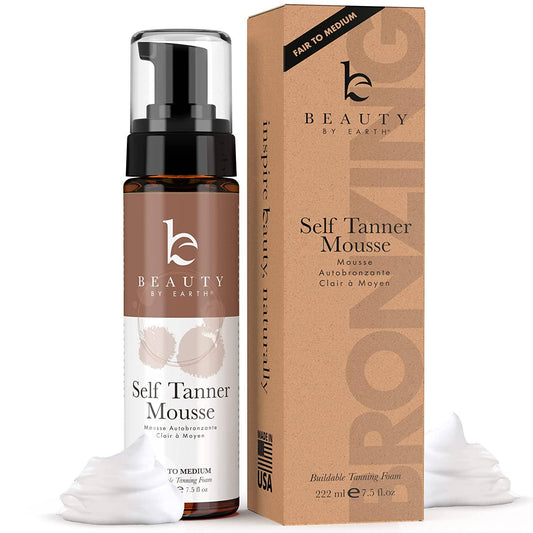 Beauty by Earth Self Tanner Body Tanning Mousse (3 Shades, 2 Sizes)