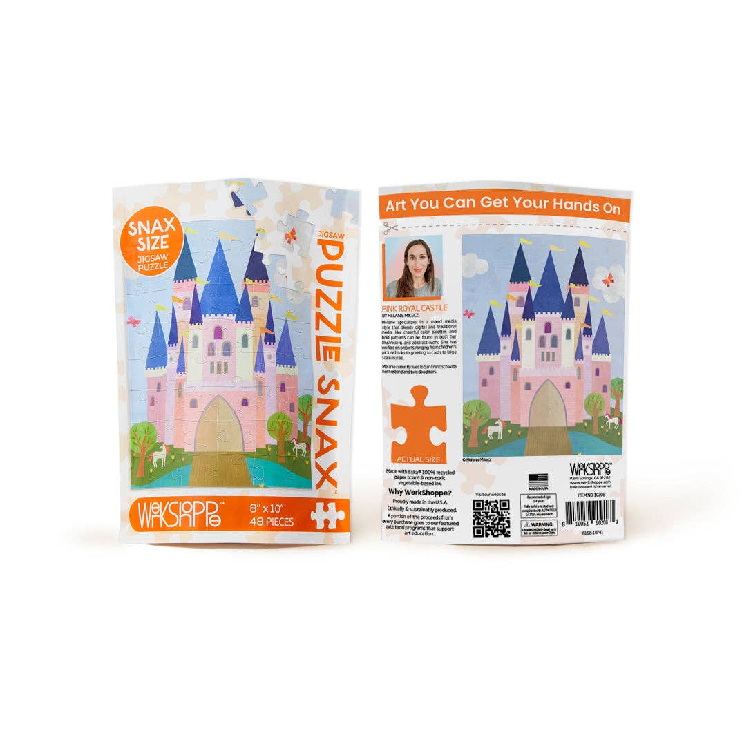 Werkshoppe's Pink Royal Castle 48 Piece Jigsaw Puzzle Snax