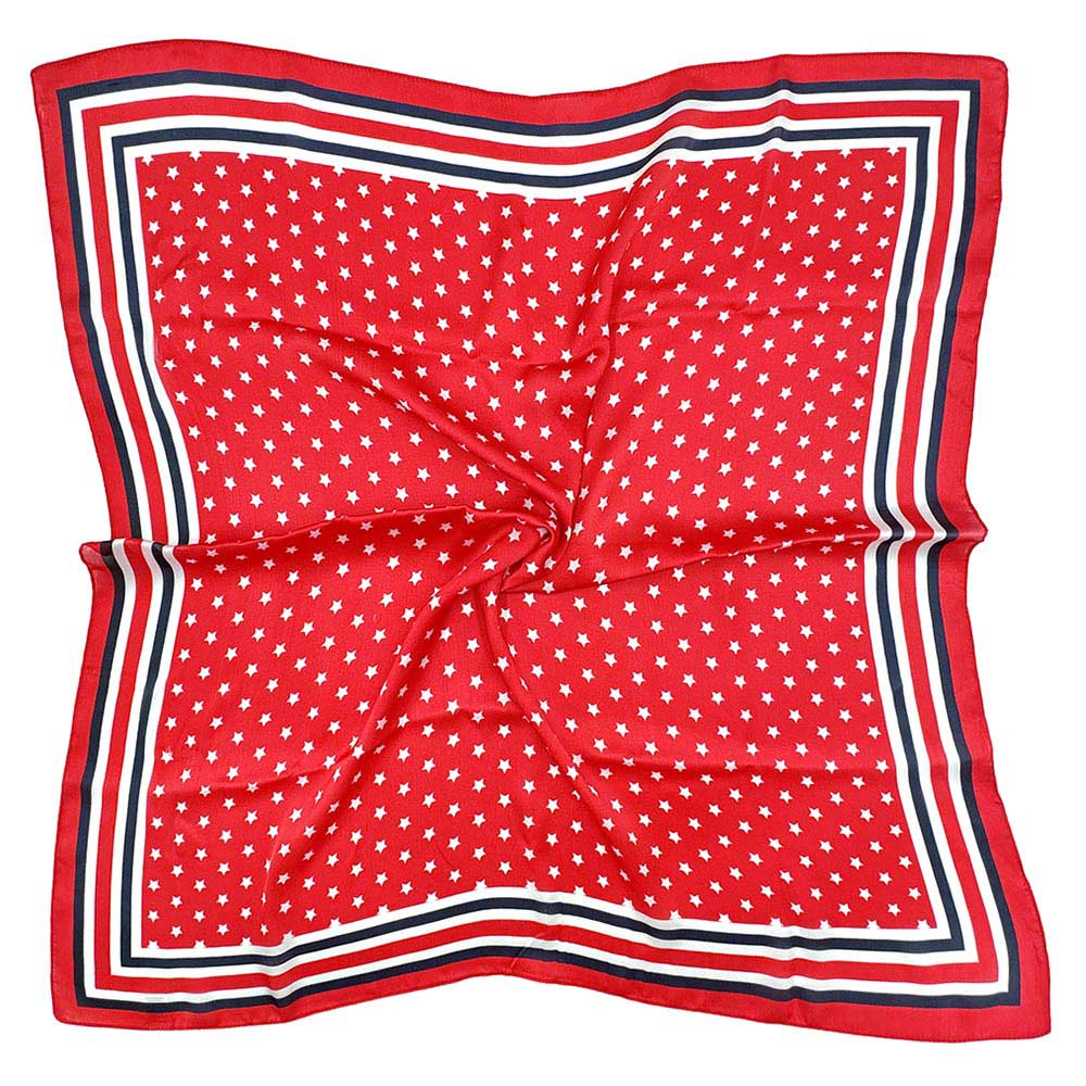 Classic Patriotic Star Pattern Print Square Scarf