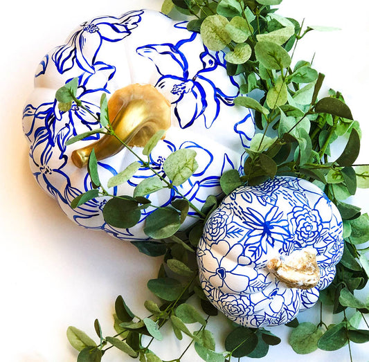 Jessica Reynolds Large Blue Magnolia Pumpkin