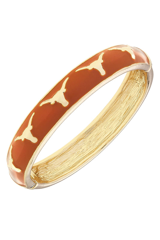 Canvas Style Texas Longhorns Sculpted Enamel Logo Hinge Bangle