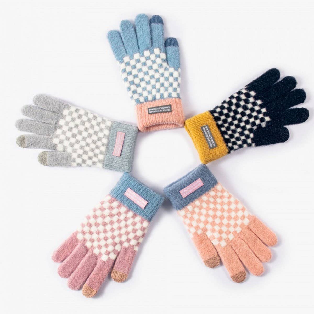 ACCITY Fashion Plaid Gloves – Thick Warm Touchscreen