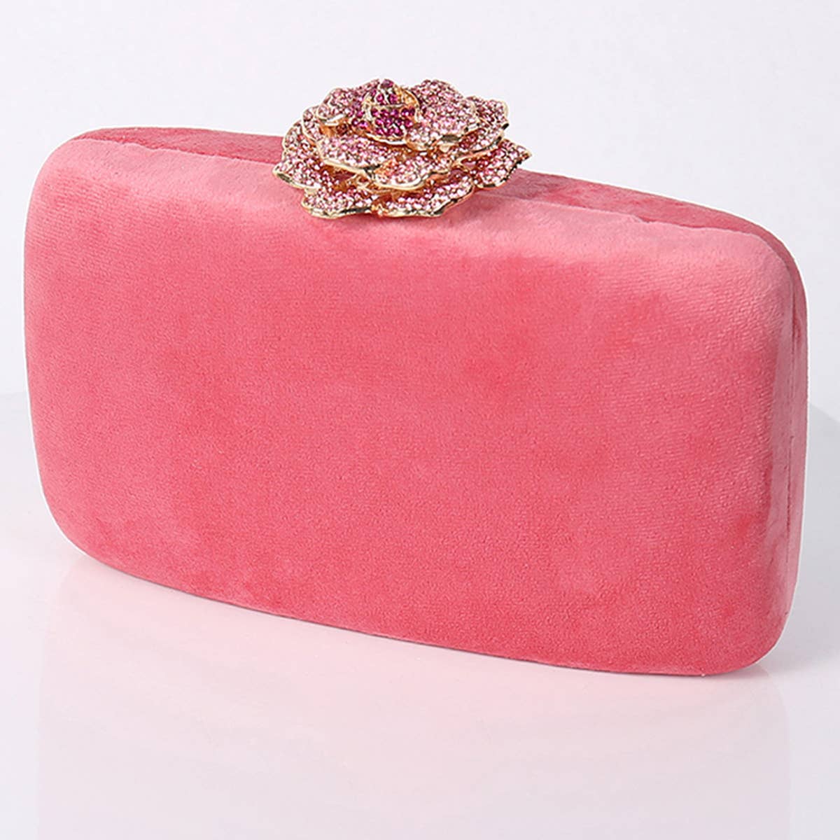 FLOWER DIAMOND SHOULDER CLUTCH BAG