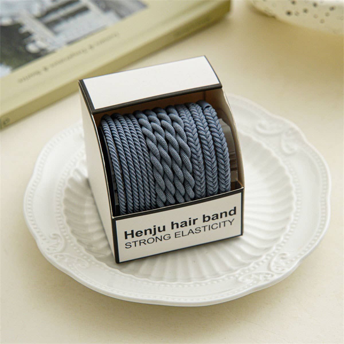 ACCITY Braided Cord Super Stretchy Elastic Hair Ties, 10pcs