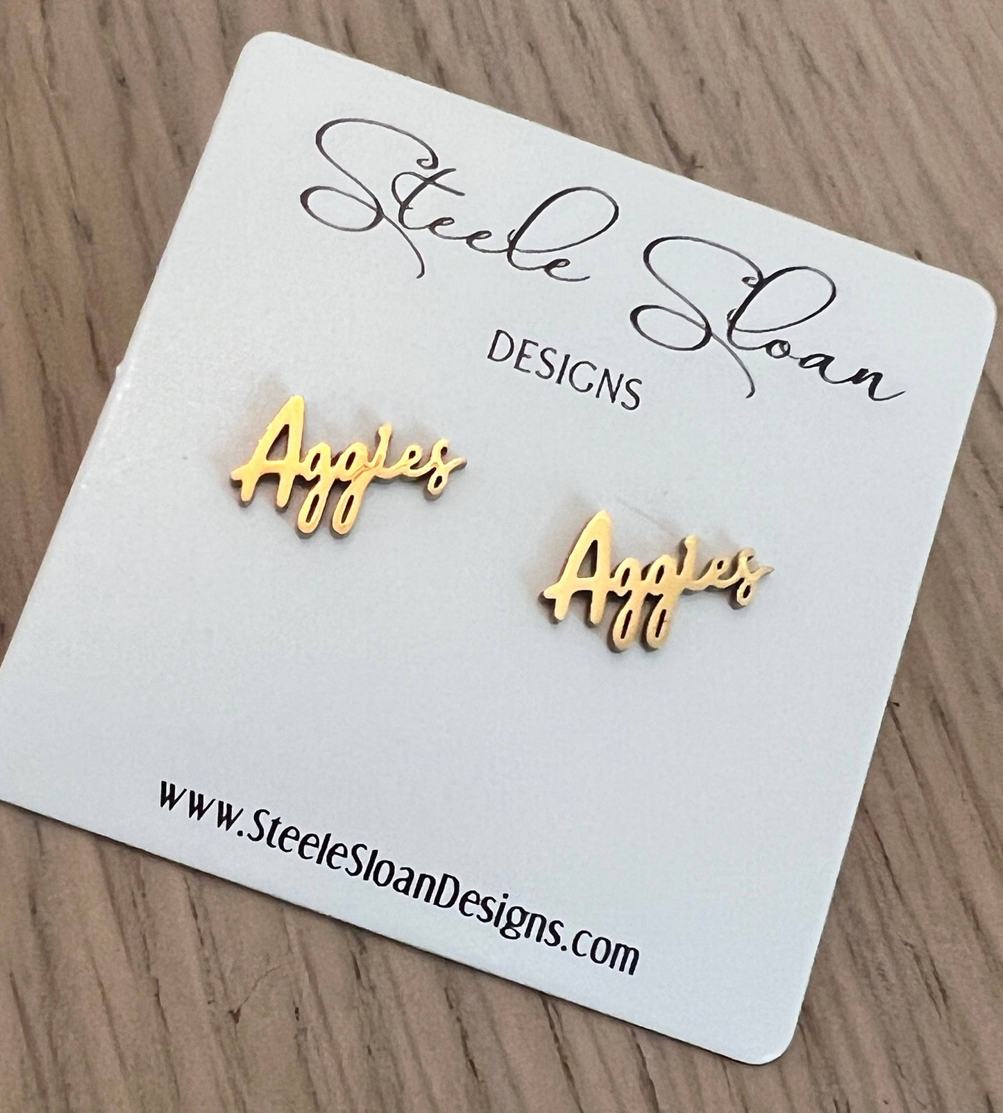 Steele Sloan Designs Texas A&M Aggies Gameday Stud Earrings - Hypoallergenic