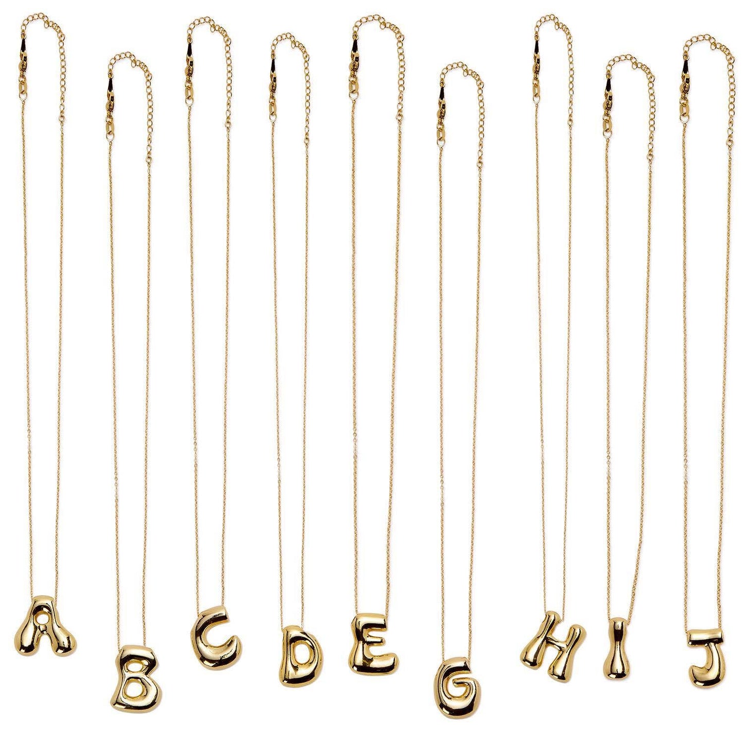 Cupcakes & Cartwheels Two's Co. Bubble Initial 25 Pc Letter Necklace on Gift Card Unit