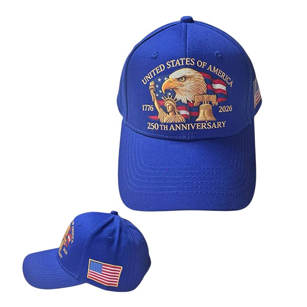 American USA 250th Anniversary Commemorative Patriotic Baseball Cap