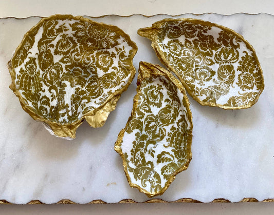 Del Mar Designs- Gold Filigree Oyster Shell Jewelry Dish