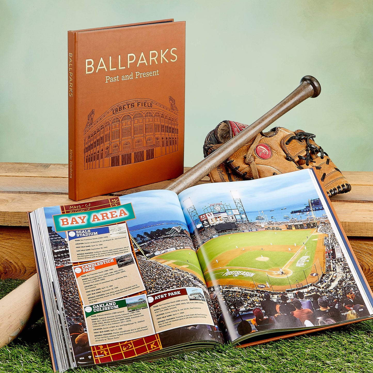 Graphic Image "Ballparks Past and Present" Leather Bound Book