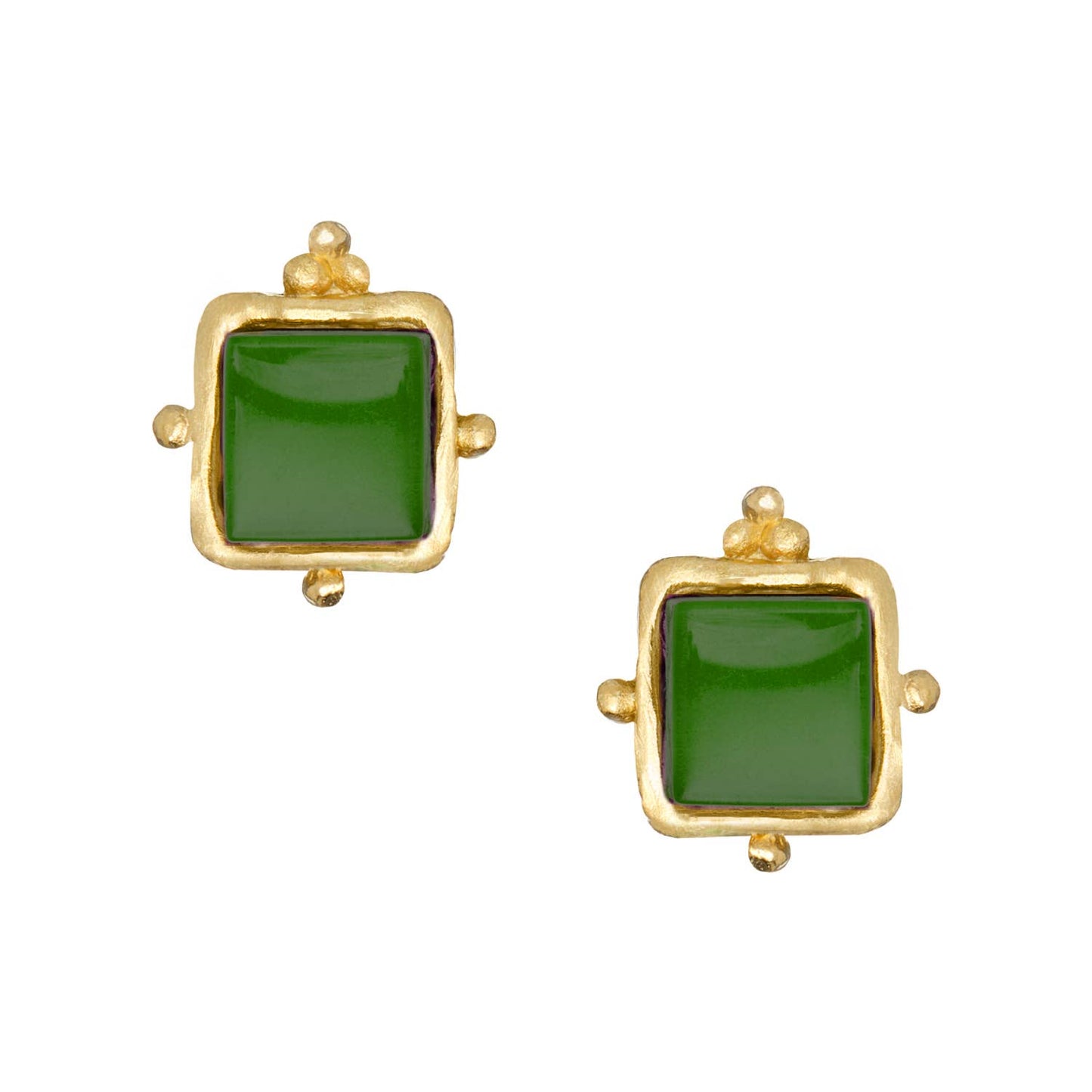 Susan Shaw Charlotte Studs - Emerald Green