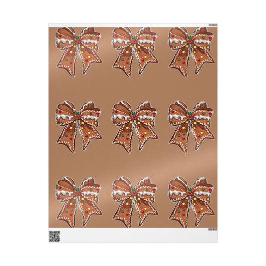 Gingerbread Bow Gift Wrapping Paper