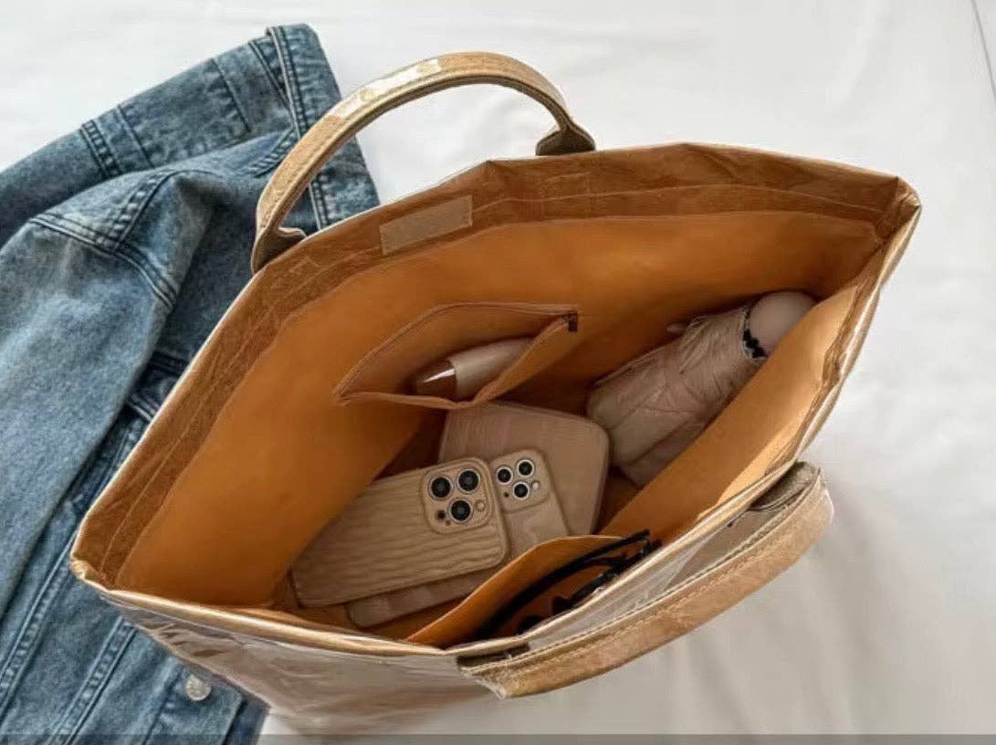 Nash Grey Leopard Vinyl TOTE BAG