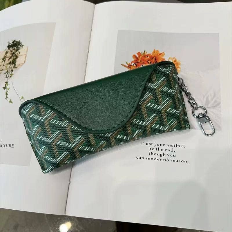 Ode to Goyard - Travel-Friendly Glasses Case with Keychain Clip