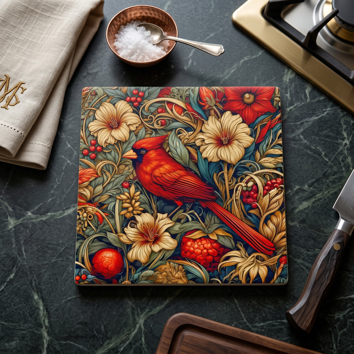 Highland Row William Morris Inspired Cardinal Trivet