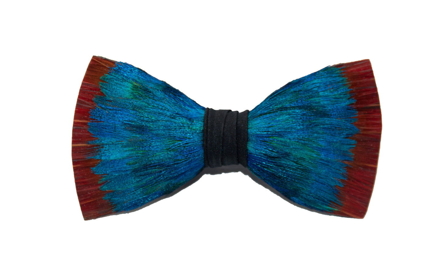 Monarch & Mariposa Feather Bow Tie - Blue Peacock & Pheasant