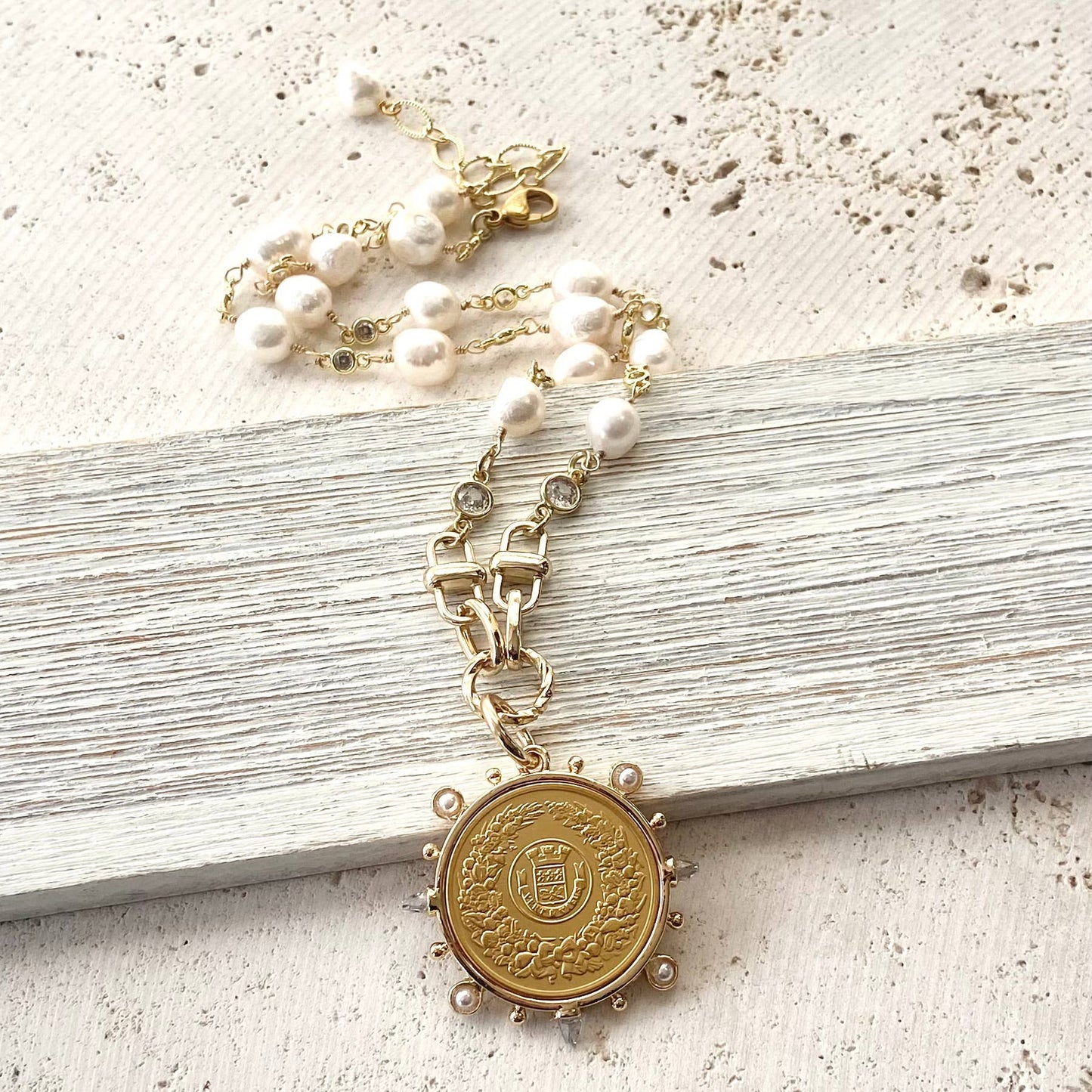 VB & Co. Coin Freshwater Pearl Necklace
