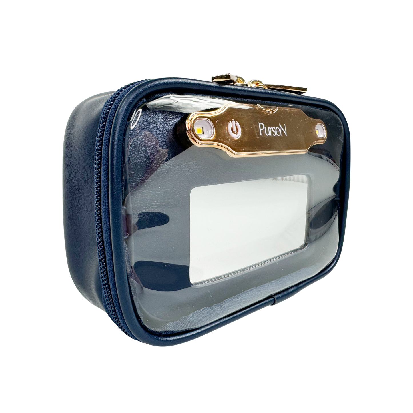 PurseN LITTMINI • Lighted Mirror Case • Navy Pearl