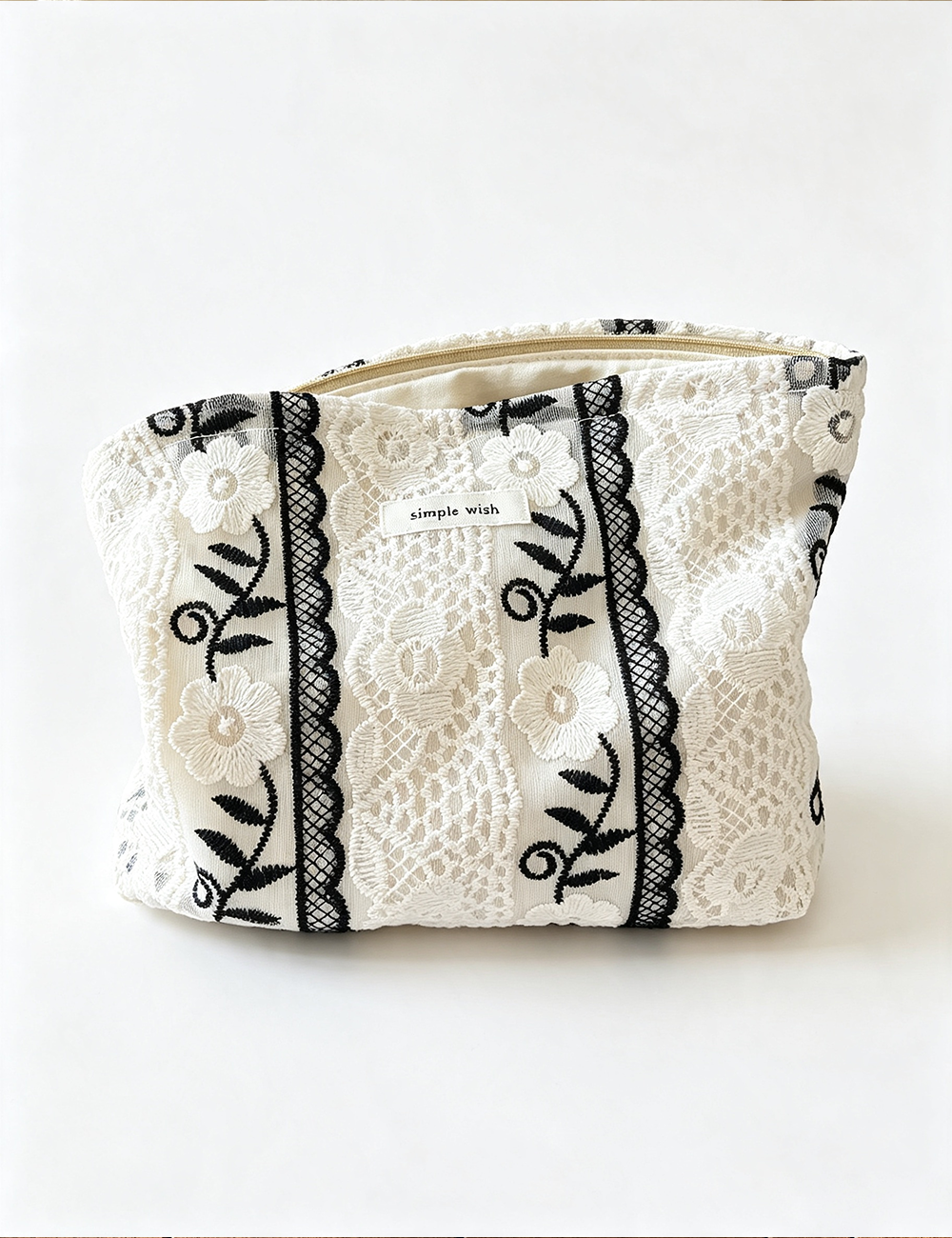 Sweetkama Ladies Lace Embroidery Mesh Cosmetic Bag