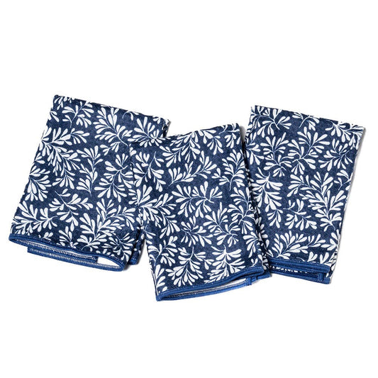 Once Again Home Mighty Mini Towel (Set of 3) - Herbage in Navy