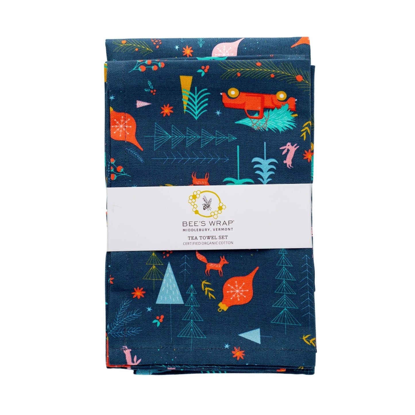 Bee’s Wrap® Holiday Tea Towel 2 Pack, Winter Wonderland, Organic