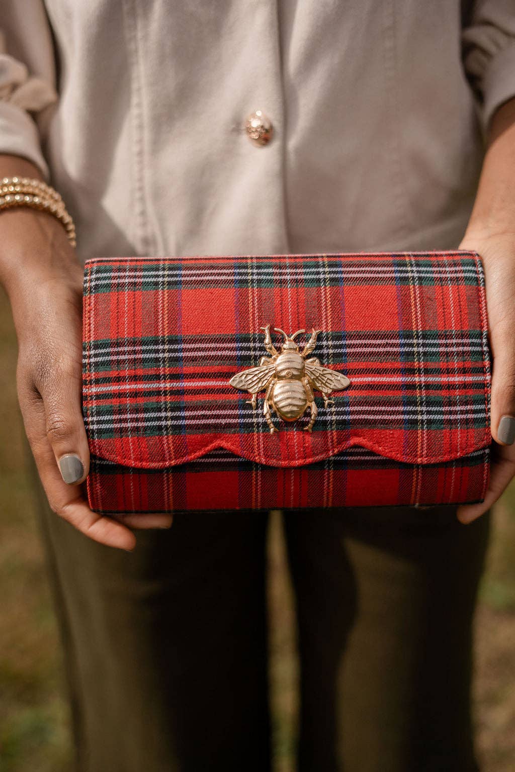 Lisi Lerch - Ruby Scalloped - Red Plaid WS Clutch