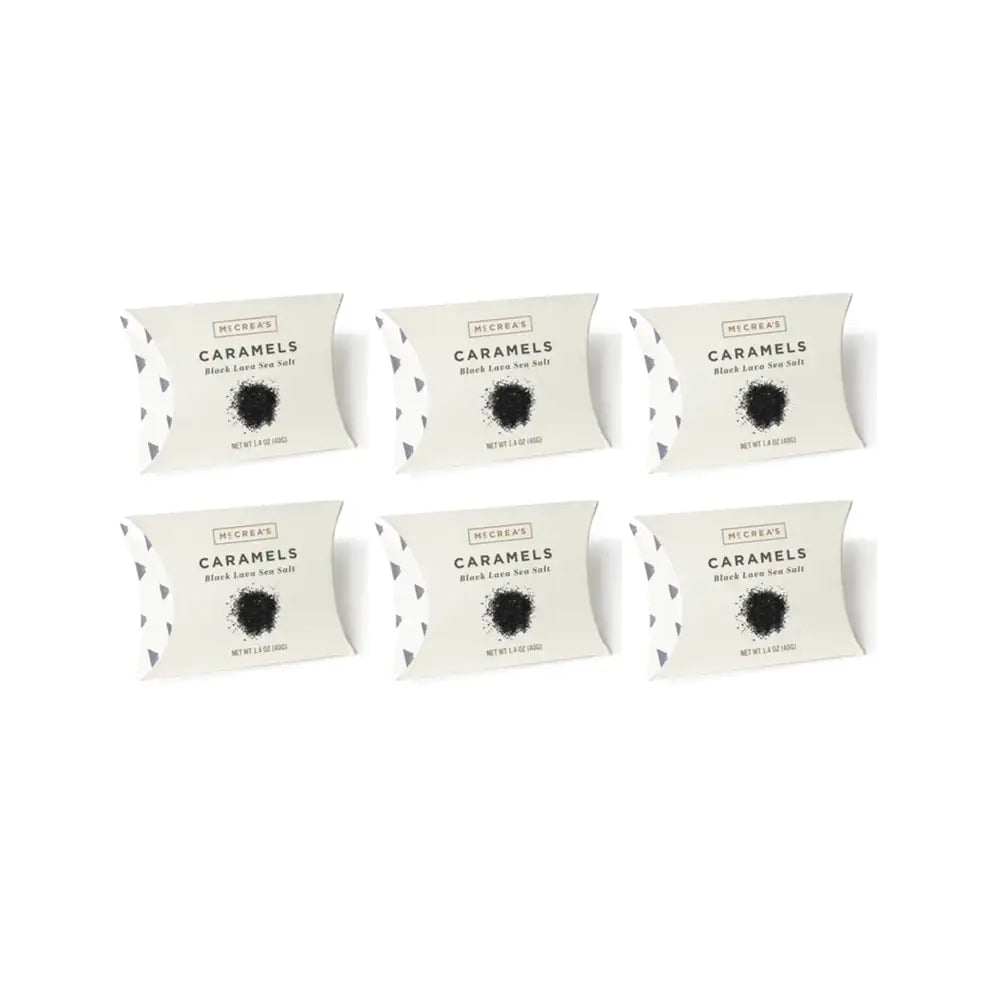 McCrea's Candies Caramels Pillow Box - Black Lava Sea Salt
