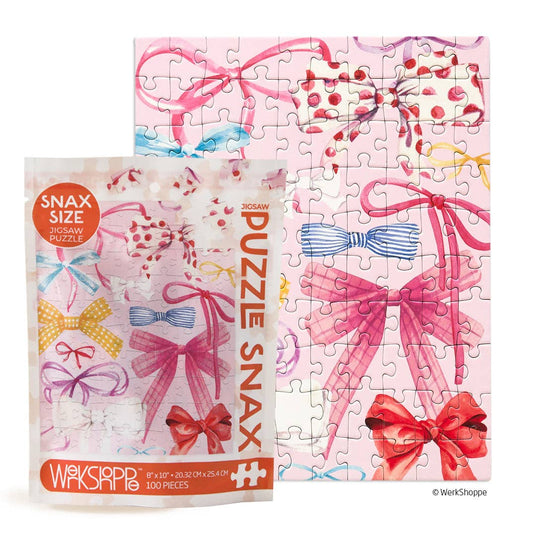 WerkShoppe Ribbons & Bows 100 Piece Puzzle Snax | Valentine's Day