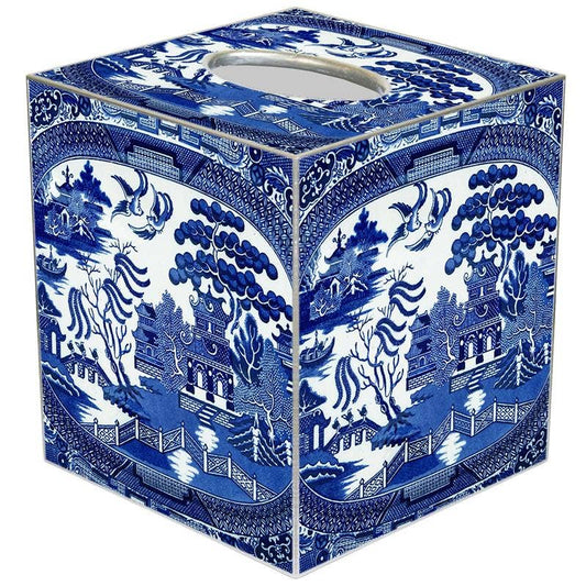 Marye-Kelley Blue Willow Tissue Box Cover