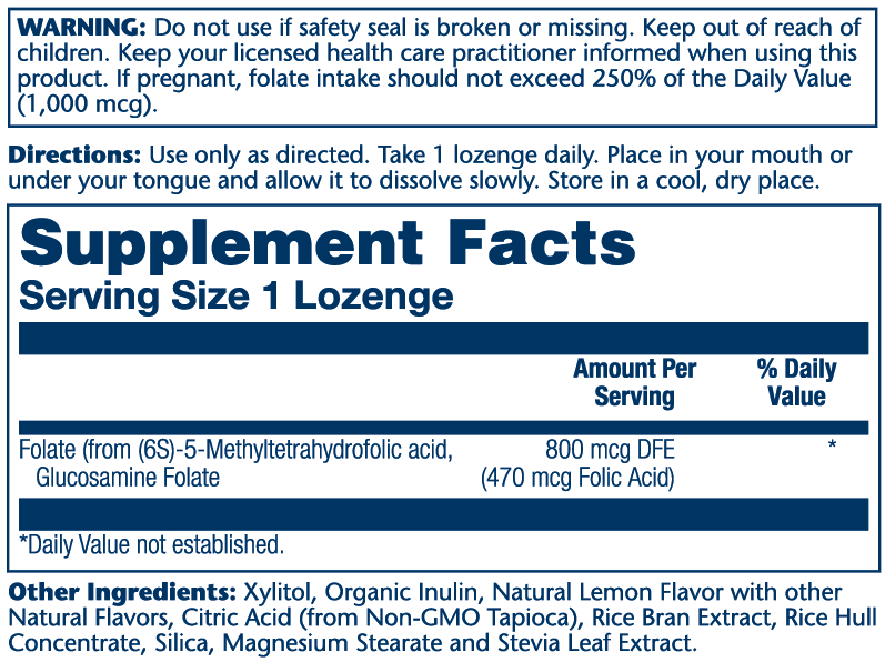 Solaray Methyl Folate 800mcg