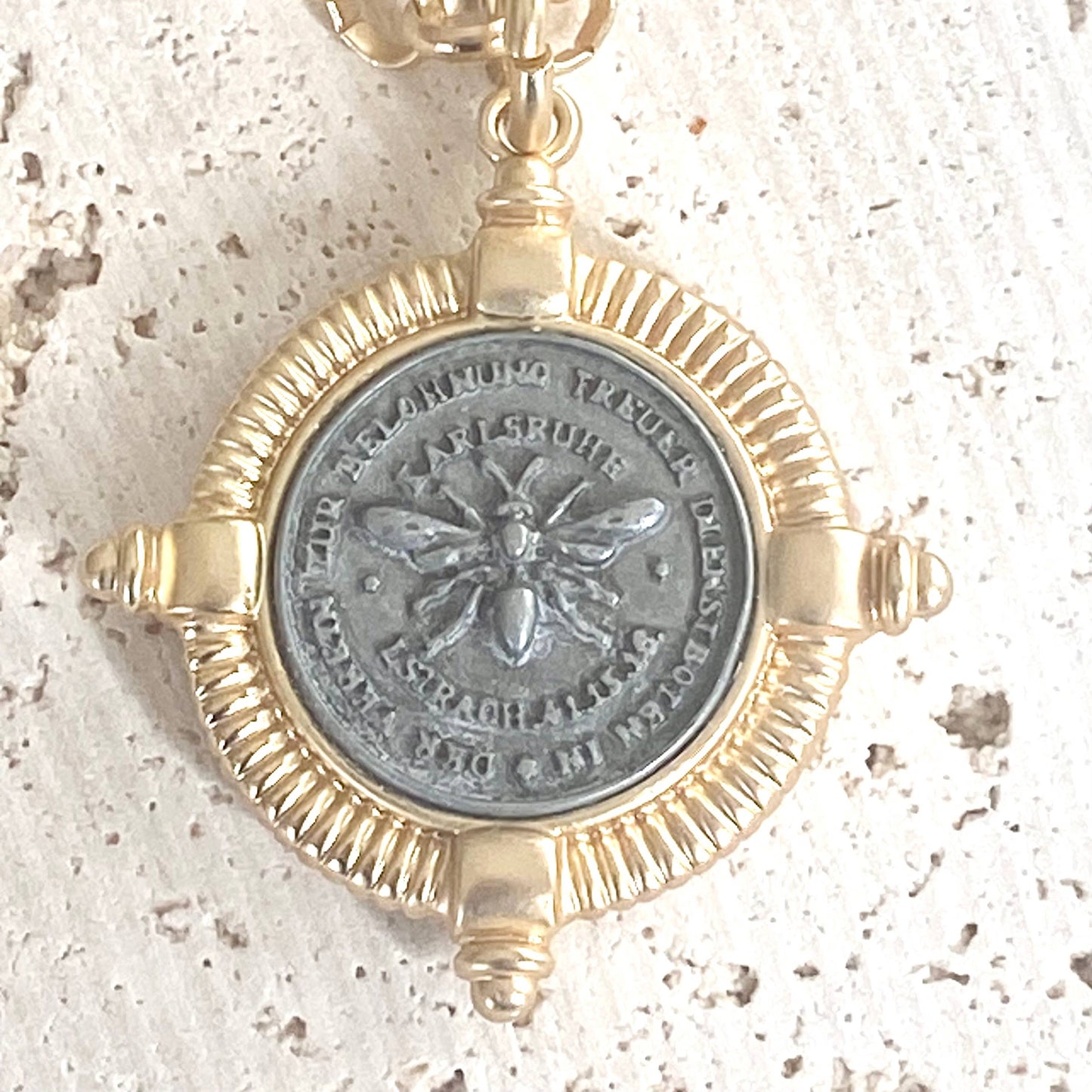 VB & Co. Bee Coin Necklace Matte