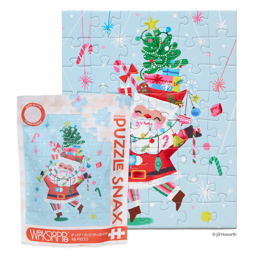 WerkShoppe Fancy Pants Santa 48 Piece Christmas Puzzle Snax