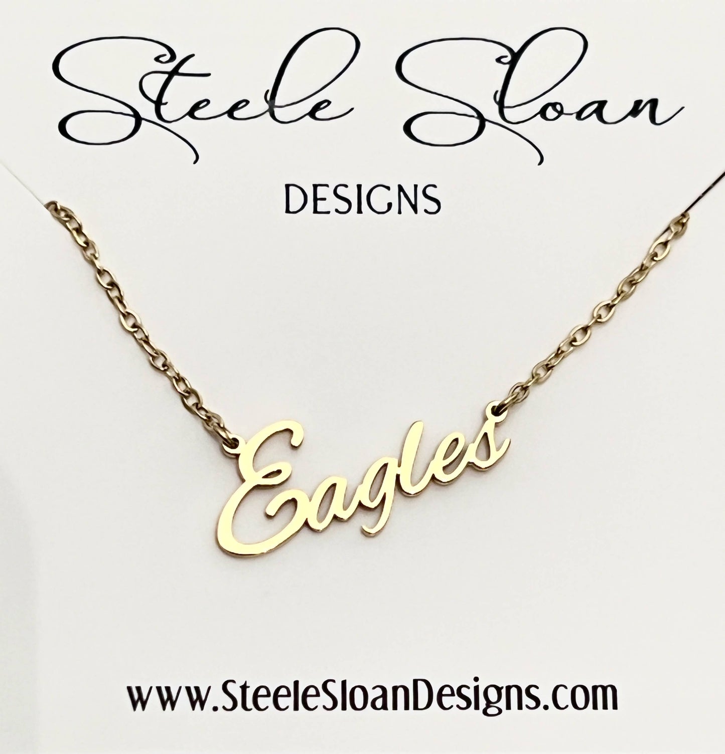 Steele Sloan Designs Eagles Name Necklace - Eagles Fans -Eagles GameDay Necklace