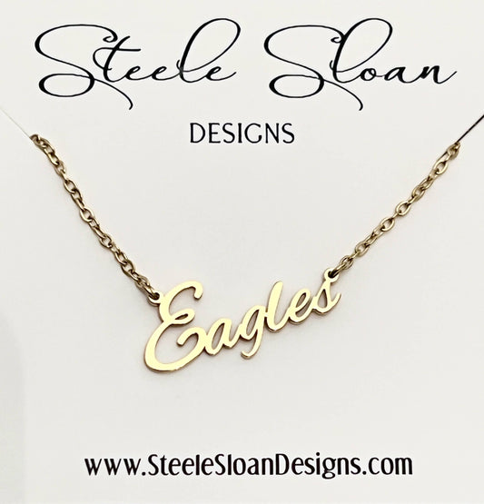 Steele Sloan Designs Eagles Name Necklace - Eagles Fans -Eagles GameDay Necklace