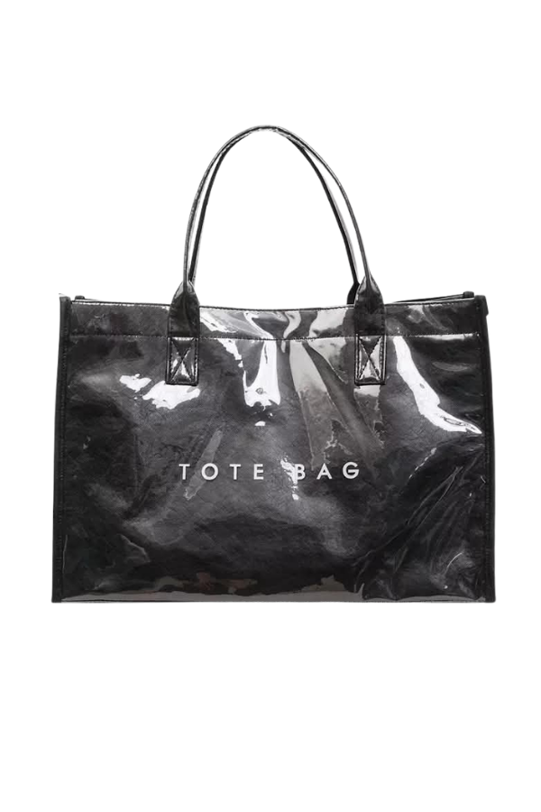 Nash Grey Black Large Capacity Vinyl TOTE BAG