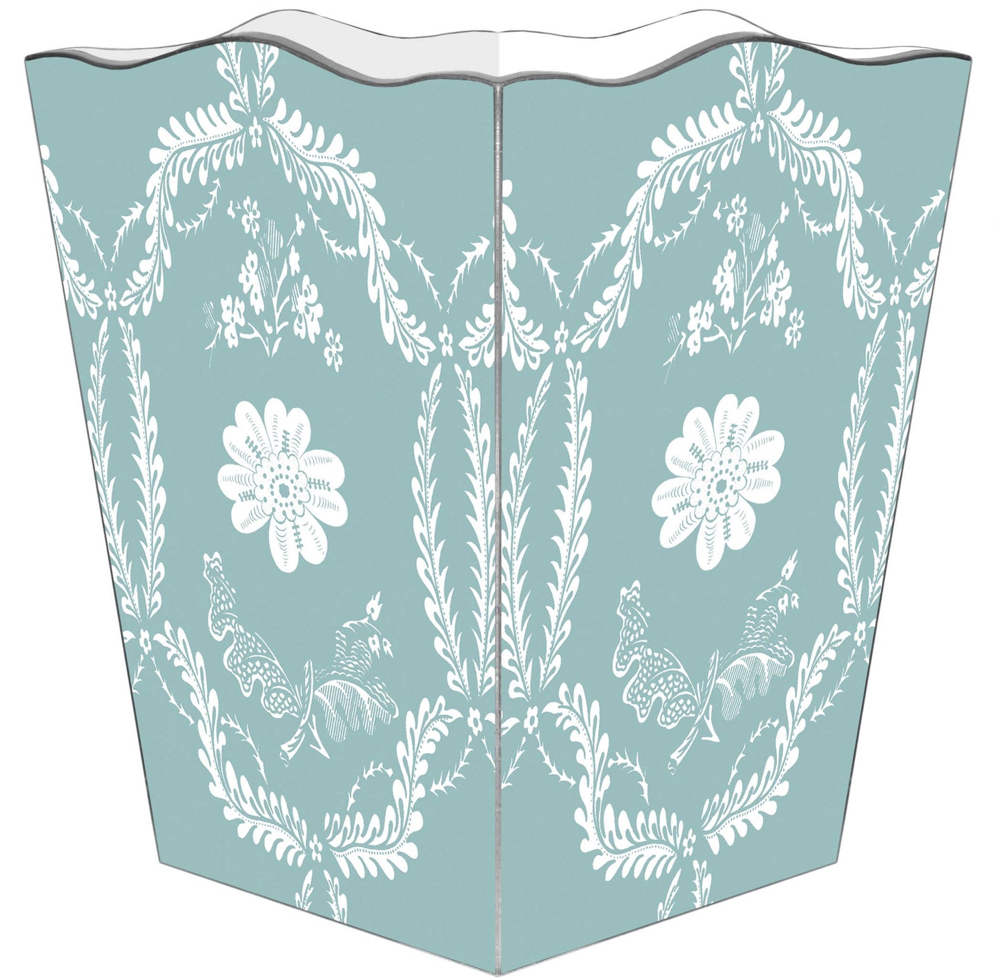 Marye-Kelley Aqua Provencial Wastepaper Basket