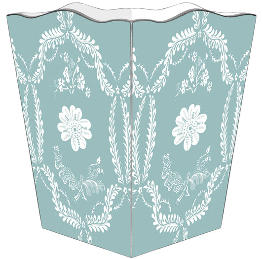 Marye-Kelley Aqua Provencial Wastepaper Basket