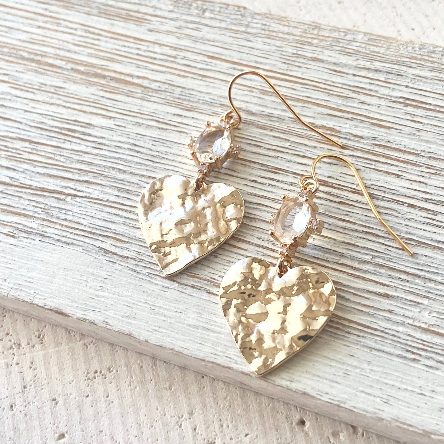 VB & Co. Hammered Heart Earrings