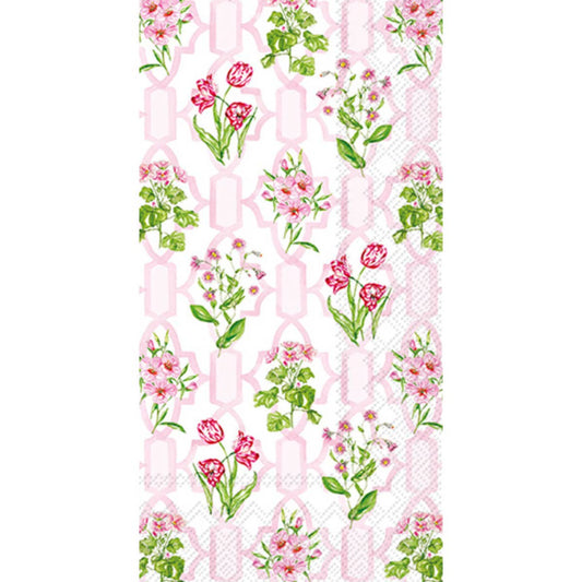 Boston International Pink Trellis Guest Towel/ 16 Pack