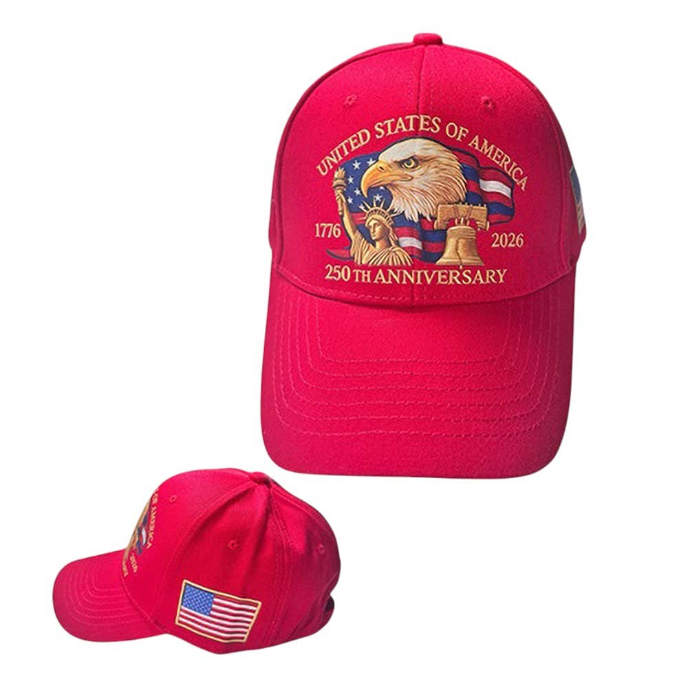 American USA 250th Anniversary Commemorative Patriotic Baseball Cap