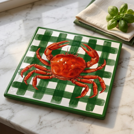 Highland Row Crab Ceramic Trivet | Coastal Kitchen Decor | Beach House