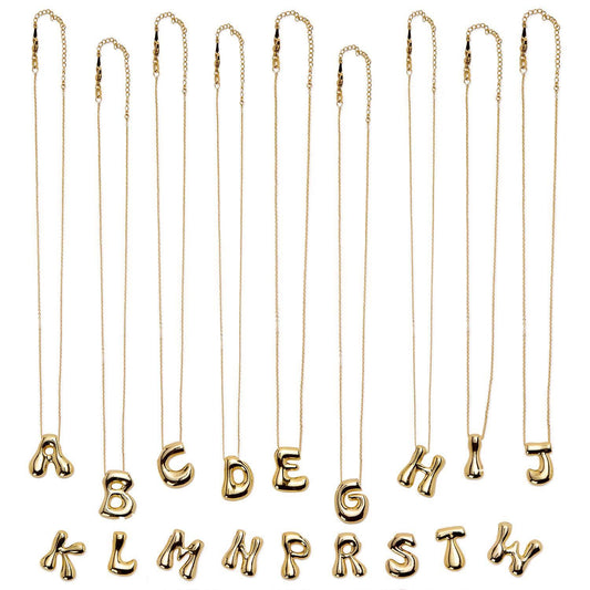 Cupcakes & Cartwheels Two's Co. Bubble Initial 25 Pc Letter Necklace on Gift Card Unit
