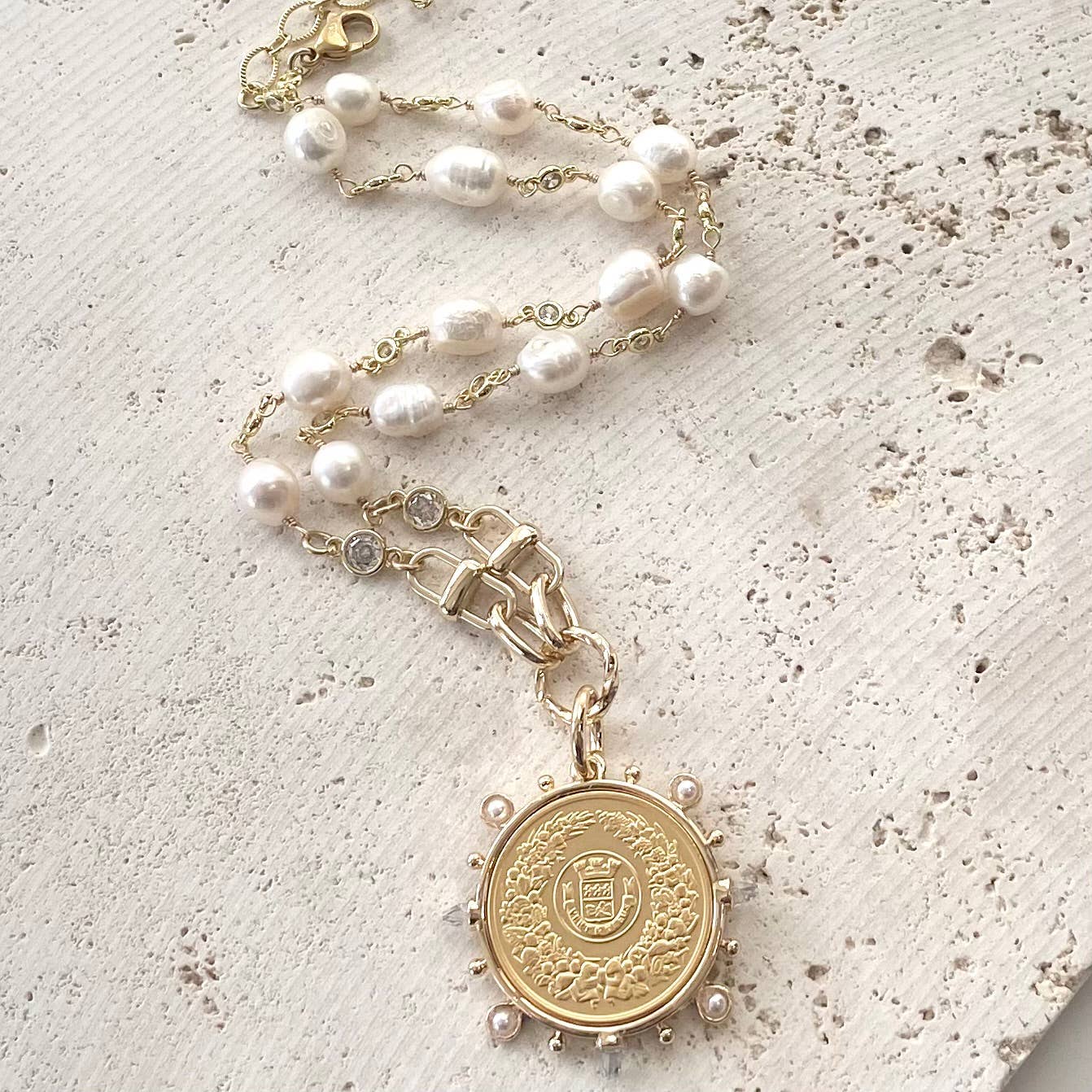 VB & Co. Coin Freshwater Pearl Necklace