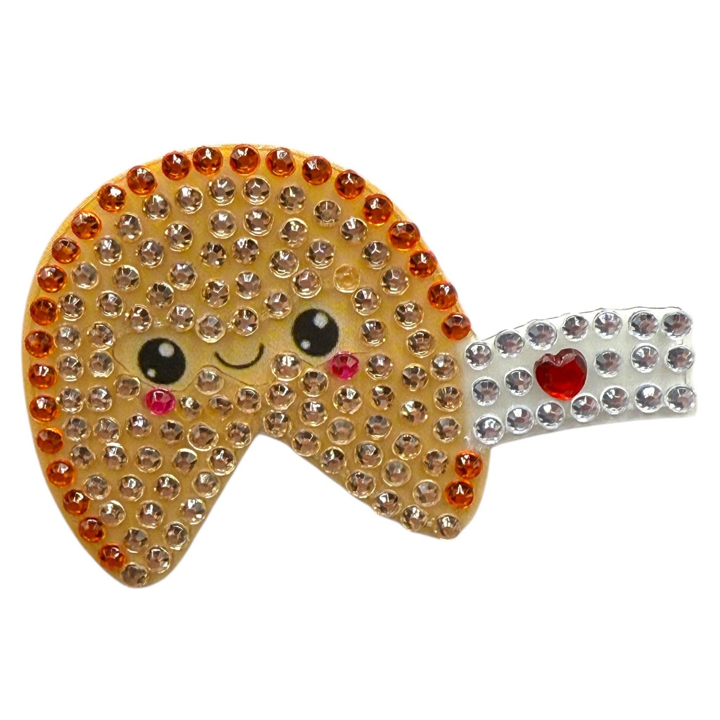 StickerBeans Faye Fortune Cookie Rhinestone Sticker 2" Cut to Shape